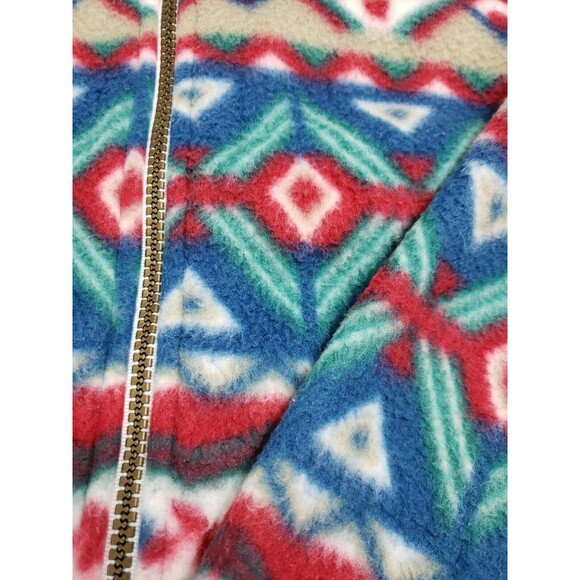 Vtg Women's  Alfred Dunner Lg Zip Fleece Cardigan Multi-Color Pockets - Picture 5 of 10